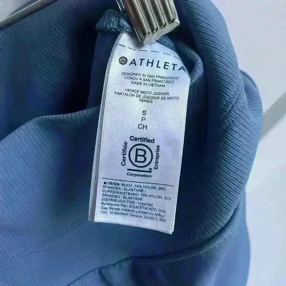 Athleta Venice Moto Jogger Cottage Blue Spandex Loose leggins fit size S - Picture 12 of 12